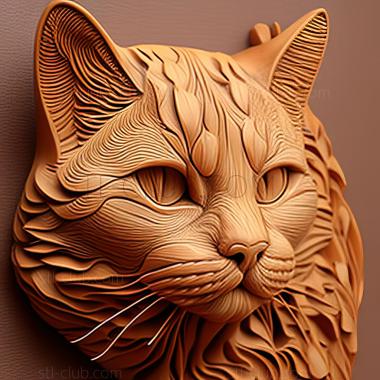 3D мадэль St Список экспериментальных пород кошек кошка (STL)